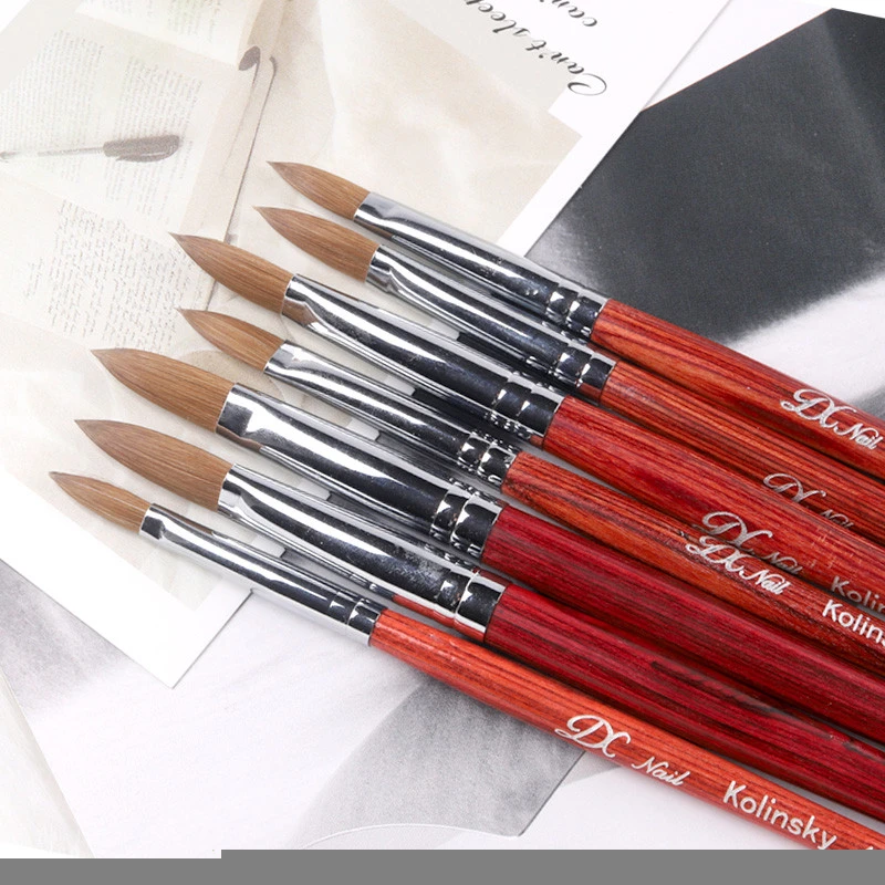 TSZS 2021 Best Quality Red Wood Pen Nail Brush for Nail Art Manicure Tool Acrylic Nail Brush 80 % Kolinsky