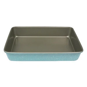 Turquoise Rectangular Muffin Pan With Speckle Pack of  4 Pieces