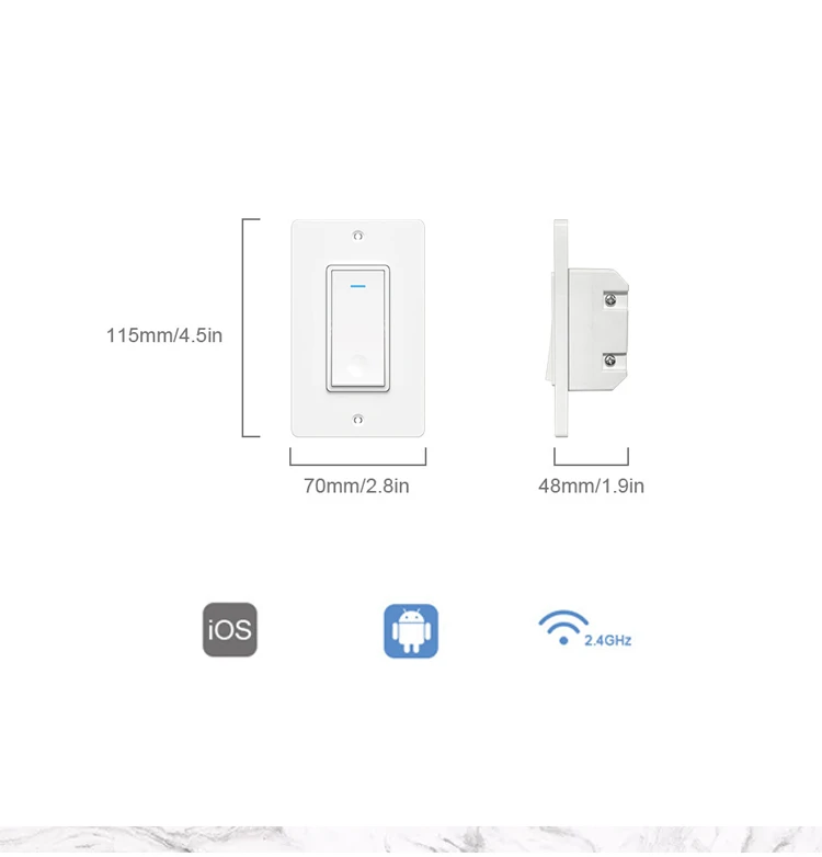 Tuya Smart Switch Wifi Control Smart Life App ON OFF Panel Wall Switch intelligent Home switch
