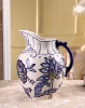 Underglazed eco friendly blue and white ceramic vase for home decor