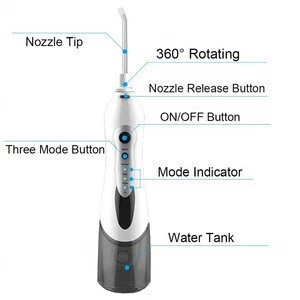 USB Portable Rechargeable Cordless Dental Oral Irrigator Teeth 3 Modes Cordless Water Flosser