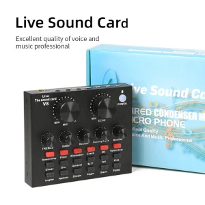 V8 Usb Sound Card External Professional Audio Sound Card