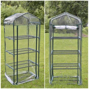 VERTAK high quality 4-tiers PVC garden mini greenhouse for indoor outdoor and flowers