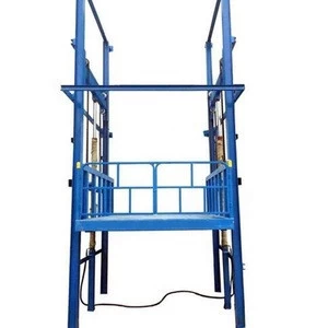 vertical lead rail goods lift industrial hydraulic lift for warehouse