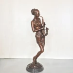 Vintage Famous Metal Art Bronze Saxophone Musician Sculptures