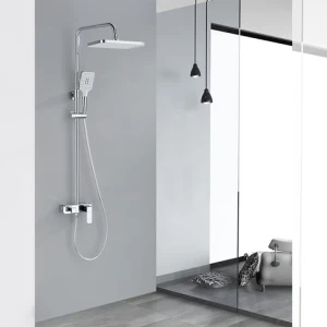 Wall Mounted Exposed Bathroom Shower System Cold Hot Mixer Shower Column