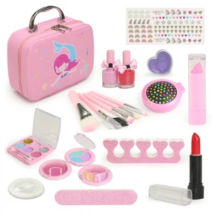 Washable Make up Toys Cosmetic Pretend play Toys with portable box