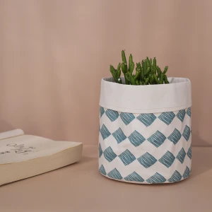 Washable White Kraft Paper Plant Pot Cover Decorative Bin