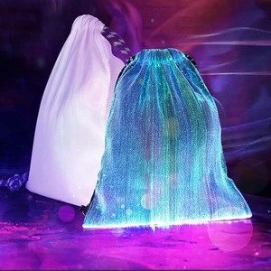 Waterproof design outdoor sport luminous flashing light up toy bag RGB 7 color led light backpack