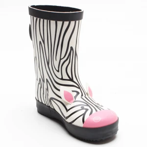 Waterproof Rubber Boots Cute Zebra Patterns Wellies Rain Footwear for Girls &amp; Boys