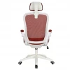 White Mesh Office Chair Ergonomic Red Adjustable Chair with Headrest
