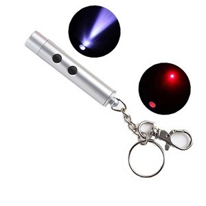 Wholesale 2 in 1 Laser Pointer Presenter With Led Torch Flashlight/Mini Torch Metal Key Chain Laser Pointer