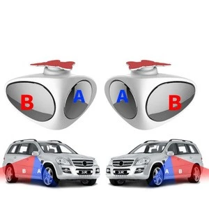 Wholesale 2019 hot sale car wide angle rear view mirror 2colors 2 In 1 360 rotation adjustable auto blind spot mirror