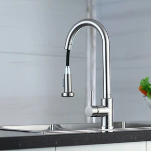 Wholesale 304 Stainless steel  Nickle Plated Pull Down Kitchen Tap Faucet