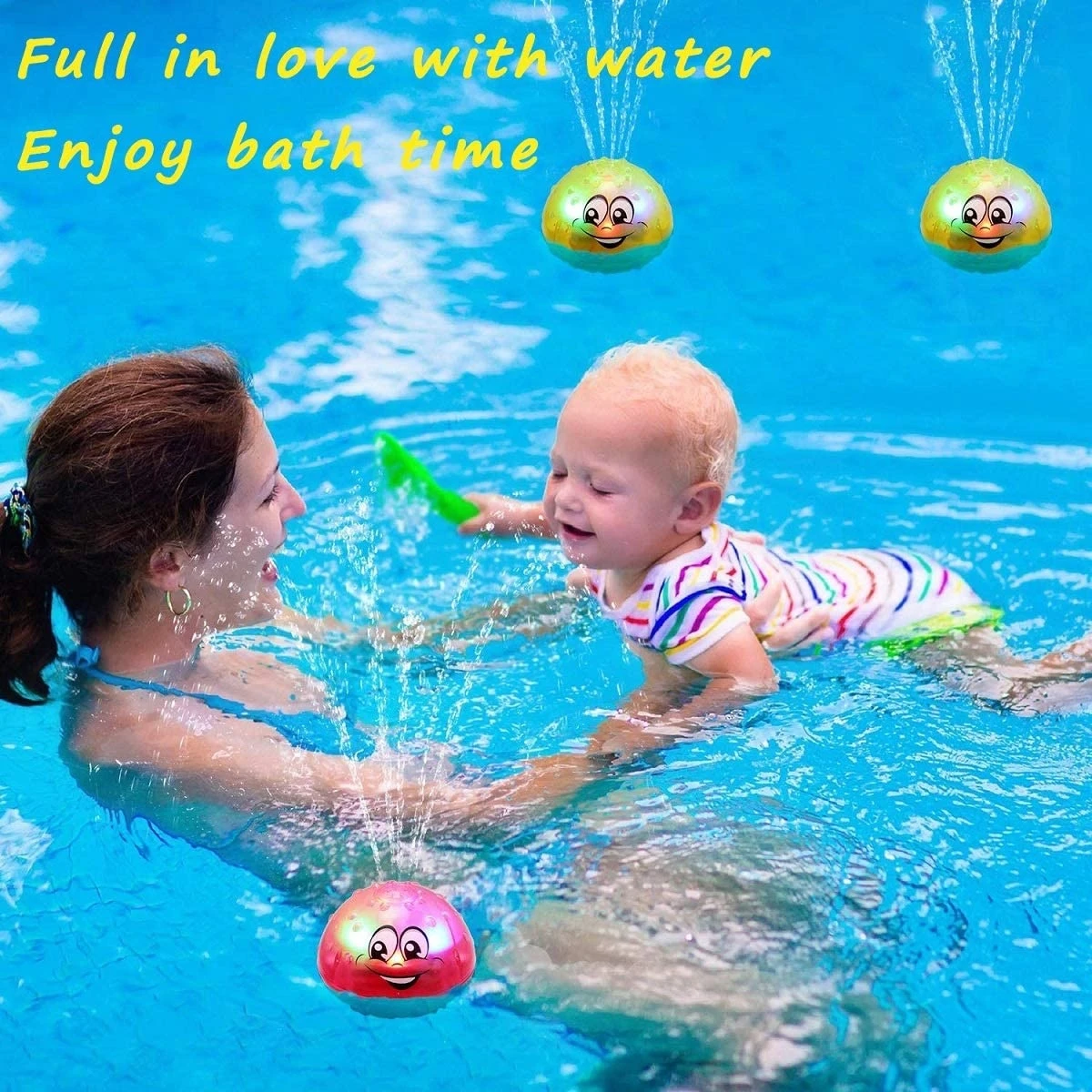 Wholesale Baby Kids Toddlers LED Light Up Toys Water Sprinkler Babies Bathing Toys Bath Squirt Mini Fountain Baby Toys