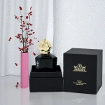 Wholesale Black Hard Paper Cosmetic Packaging Empty Rigid Perfume Box Custom Logo China Luxury Gift Perfume Bottle Cosmetic Box