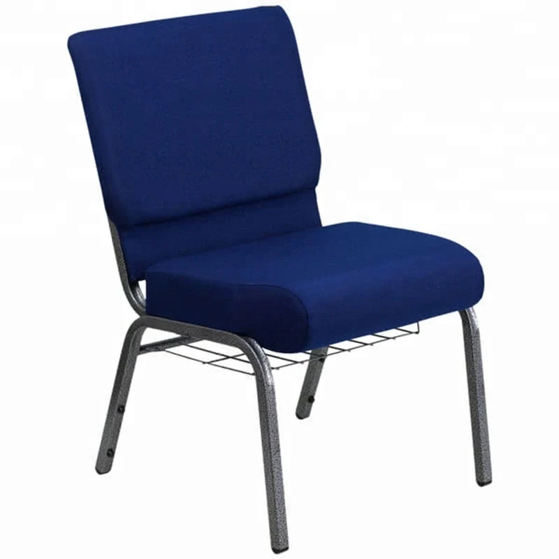 Wholesale church chair with bookshelf and back pocket