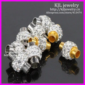 Wholesale Clay Crystal Magnetic Tube Bar Clasps For Fashion Bracelet Jewelry Making Accessories