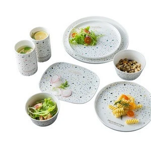 Wholesale custom pattern western style tabletop ceramic round plate mug bowl breakfast dinnerware set