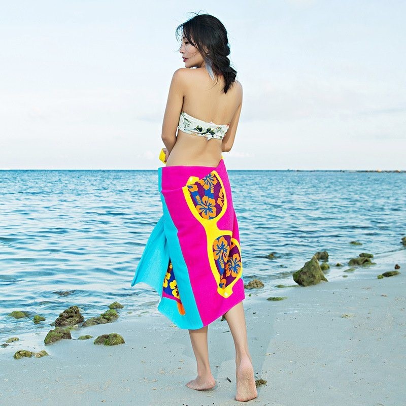 Wholesale Custom Printed Double-Sided Velvet Microfiber Outdoor Beach Towel