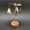 Wholesale customized laser cut gold leaf rotary spinning metal candle holder for Festival wedding gift