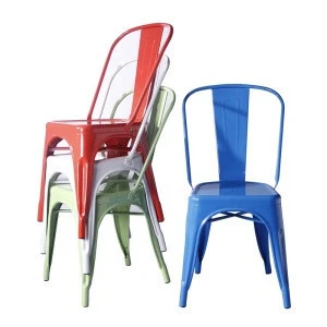 Wholesale dining room furniture full Industrial style metal chairs stackable vintage full metal dining chair