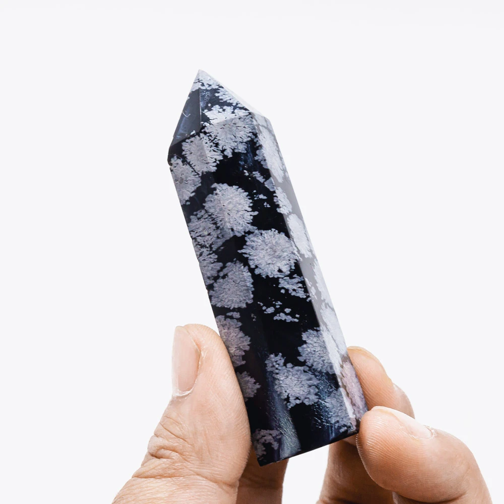 Wholesale folk crafts natural gemstone fengshui crystals healing stones wands crystal quartz snowflake obsidian point