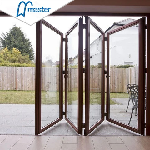 Wholesale Good Price Modern Design Exterior Folding Sliding Door System Aluminum Glass Bifold Door