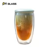 Wholesale Handmade Custom Double Wall Glass tea Cups with Ceramic filter