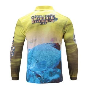 wholesale high quality custom fishing shirt long sleeve slim fishing  jerseys polo wear
