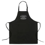 Wholesale high quality korean black kitchen custom cotton coffee shop chef apron