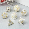 Wholesale Hollow Metal Dice Dragon DND polyhedral Die Custom Gaming Dice with Metal Gift Tin for Dungeons and Dragon Game