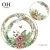 Import Wholesale hotel banquet bone china dish set green plant butterfly plates gold rim restaurant Shan xi luxury dinnerware sets from China