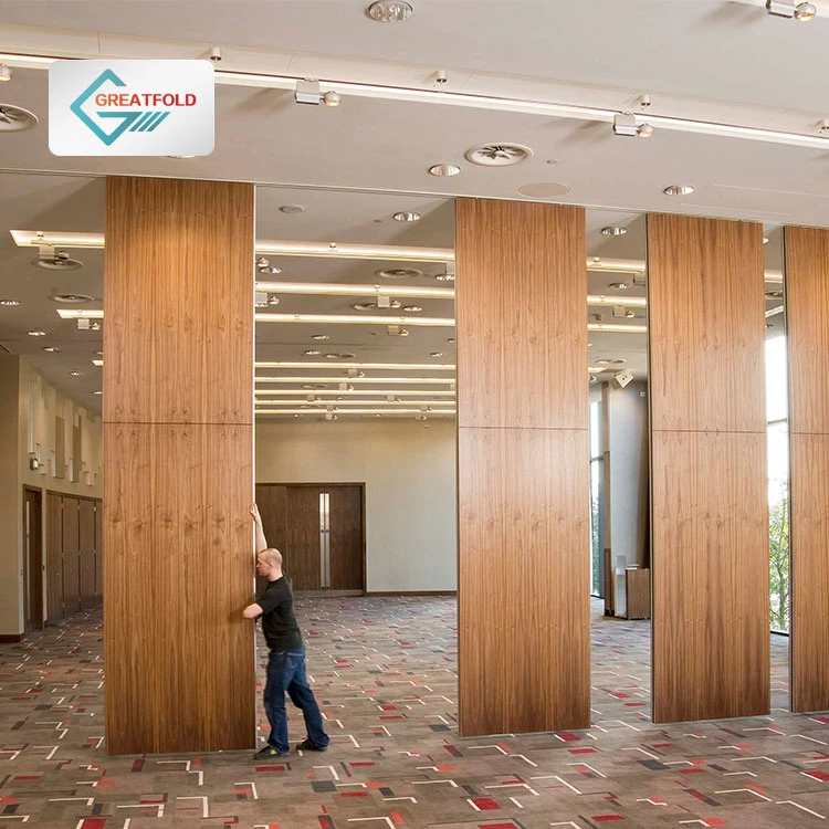 Wholesale hotel wood like banquet hall operable partition wall Noise Isolated sliding wall divider Movable Partitions