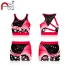 Wholesale kids cheerleading uniforms black cheerleader outfit  sublimation practice wear with logo