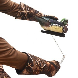 Wholesale Neoprene Textured Grip Elbow Length Duck Insulated Waterproof Wader Hunting Gloves