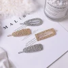 Wholesale new fashion punk  alloy square waterdrop metal hair barrettes word hairpins