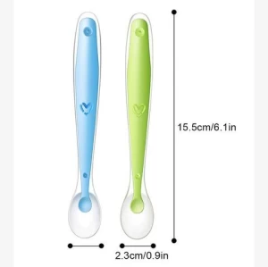 Wholesale Silicone Tableware Toddler Plates Temperature Sensing Soft Set Fork Spoons Training Spoon
