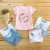 Import wholesale summer cartoon short sleeved pure cotton flower printing girls kids t shirts from China