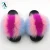 Import Wholesale Usa Summer Fashionable Big Fluffy Furry Fur Real Fox Raccoon Fur Slides Women Fur Slippers from China