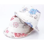 Wholesale Women Floral Cotton Fedora Hats Short Brim Trilby Cuban Gentle Caps