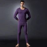 Winter Mens Stretch Fleece Elastic Thermal Long Sleeve Undershirt