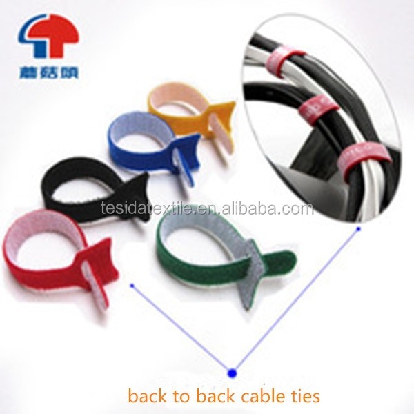 Wire accessories cable ties with back to back hook and loop