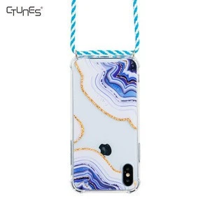 Women Men Stylish handykette Crossbody Necklace Cell Phone Case with Long Strap Anti Drop Case for iPhone Xs Max