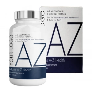 Womens A-Z Multivitamin and Minerals - Food Supplement - Round Premium Bottle - Private Labelled - Wholesale Diet Supplements