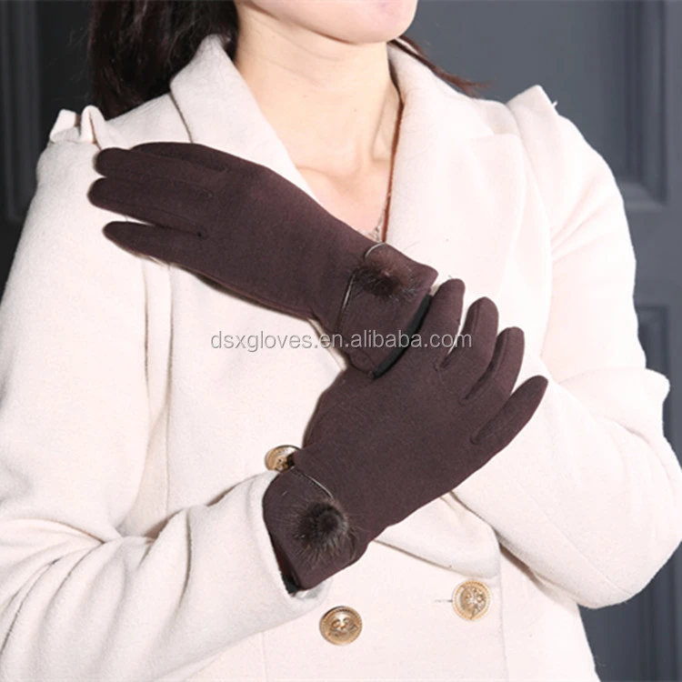 Womens Elegant GlovesFashion Phone Touching Screen Winter Sporting Warm Full Finger Gloves Mittens Cashmere Female