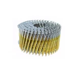 wood coil nail grid head paint twist shank coil nails 15 degree golden zinc big flat head coil roofing nails