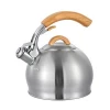 Wood  Handle  stainless steel tea water kettle with whistle