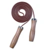 Wooden Handle Leather Jump Rope,Leather wholesale jump rope with wood handle, leather jump rope