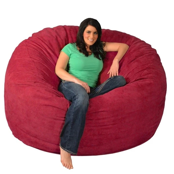 Xl Linen Bean Bag For Adults Loveseat Fill Foam Big Chair Cozy Sofa 6ft 5ft 7Ft Giant Bean Bag